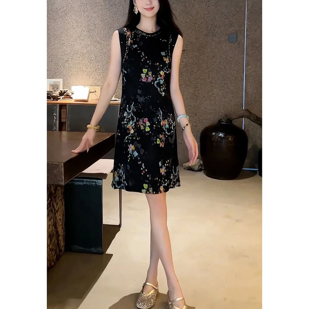 新中式国风女装知性风裙子2025秋新款老钱风松弛感洋气衣服连衣裙