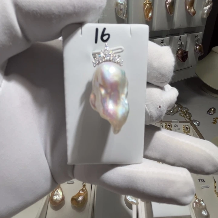 淡水珍珠吊坠(不含链)银S925镶嵌G****5