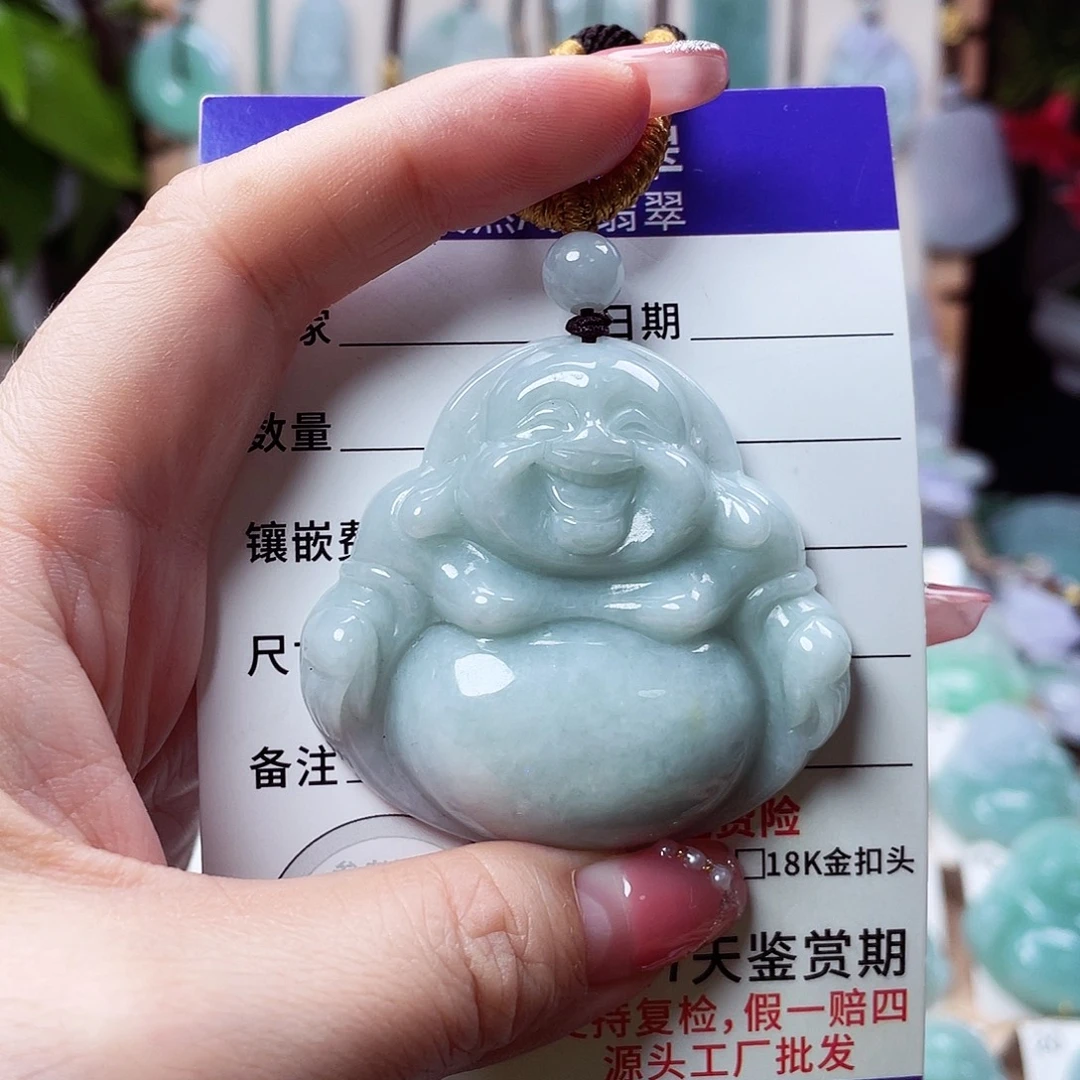翡翠未镶嵌颈饰佛公 03