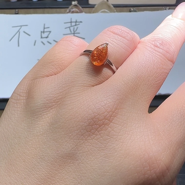 银S925镶嵌戒指水晶