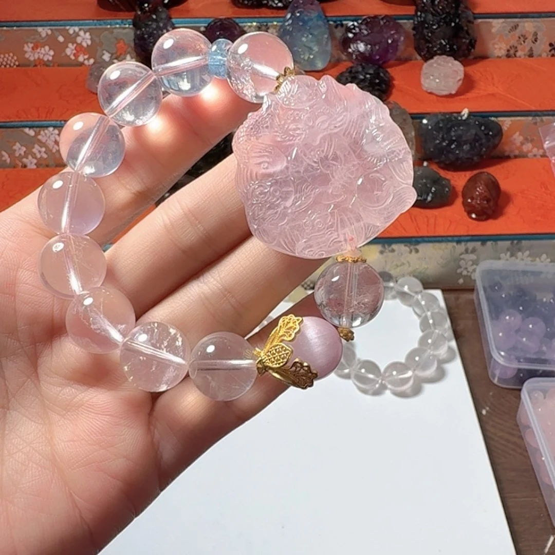 未镶嵌珠宝半成品水晶?*R粉晶