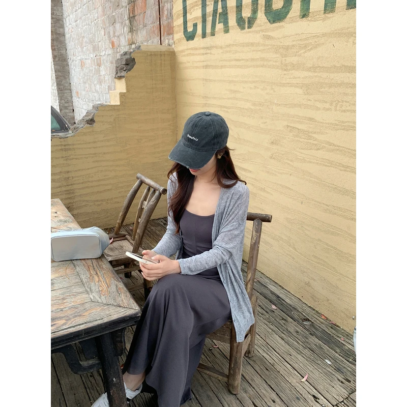 新品薄款防晒开衫女度假休闲百搭设计感外套上衣