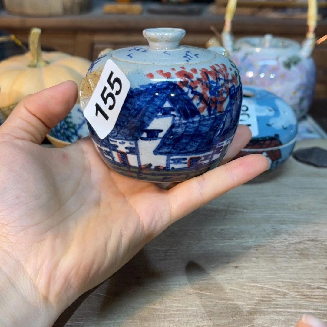 壶素浅陶瓷手绘手工
