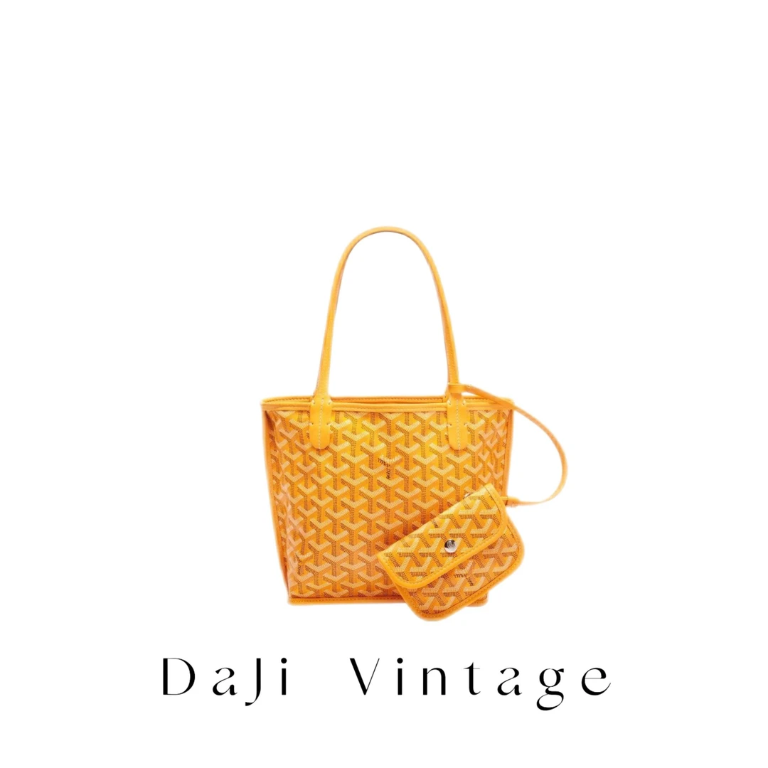 95新 Gaoy/戈雅 大吉中古/by/Goyard戈雅黄色小托特子母单肩包