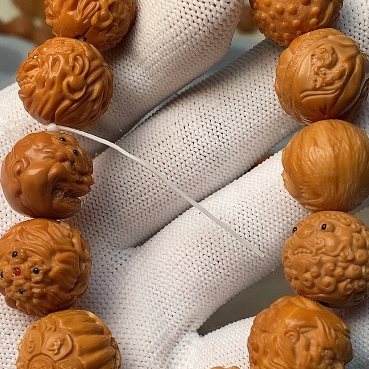 猴头核桃手串镶嵌手串