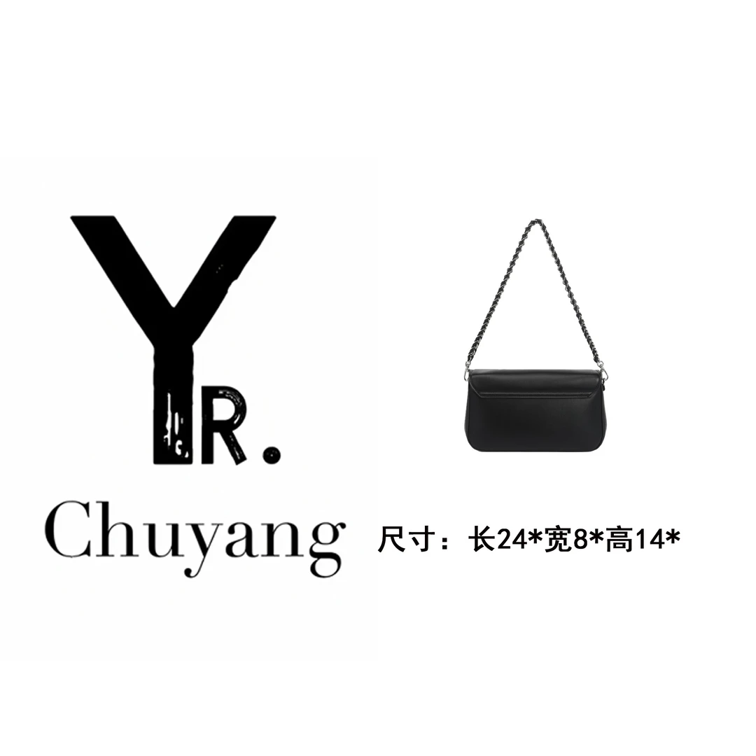 【初阳甄选】FES-6169-黑色轻奢潮流经典小众女包