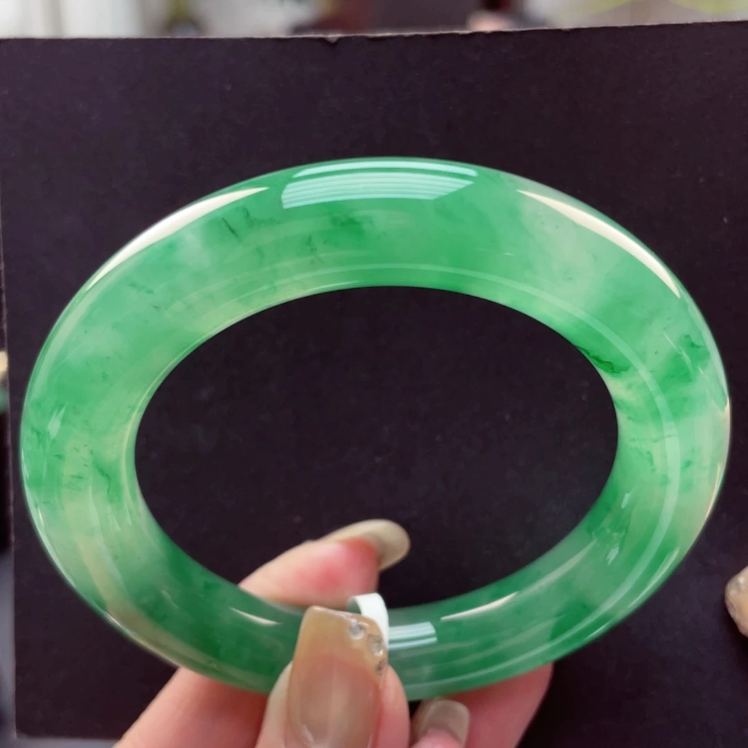 青***隐石英质玉未镶嵌手镯54-55