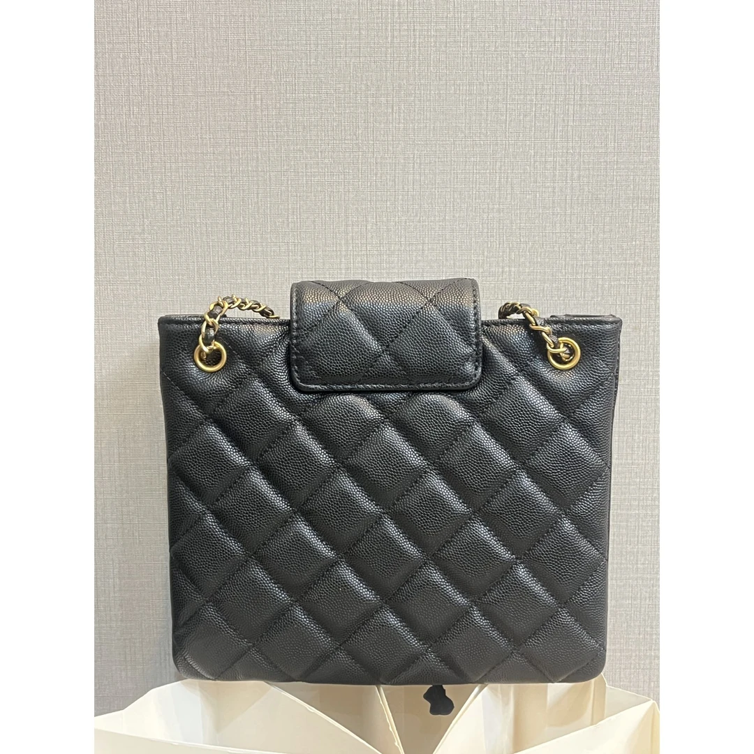 TOLEX2025新款手工百搭时尚大眼翻盖女包黑色