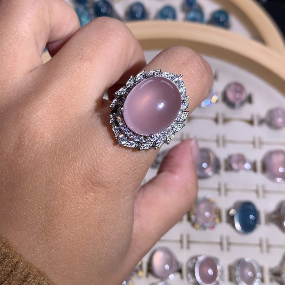 【闪购商品】水晶戒指银S925镶嵌P***E戒指