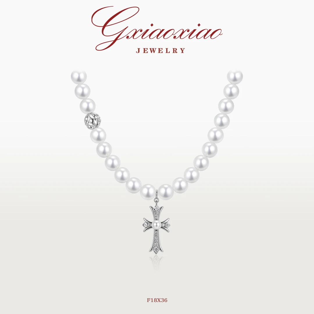 G XIAOXIAO 镀K金 法式气质时尚百搭十字架项链 F18X36 F18X37