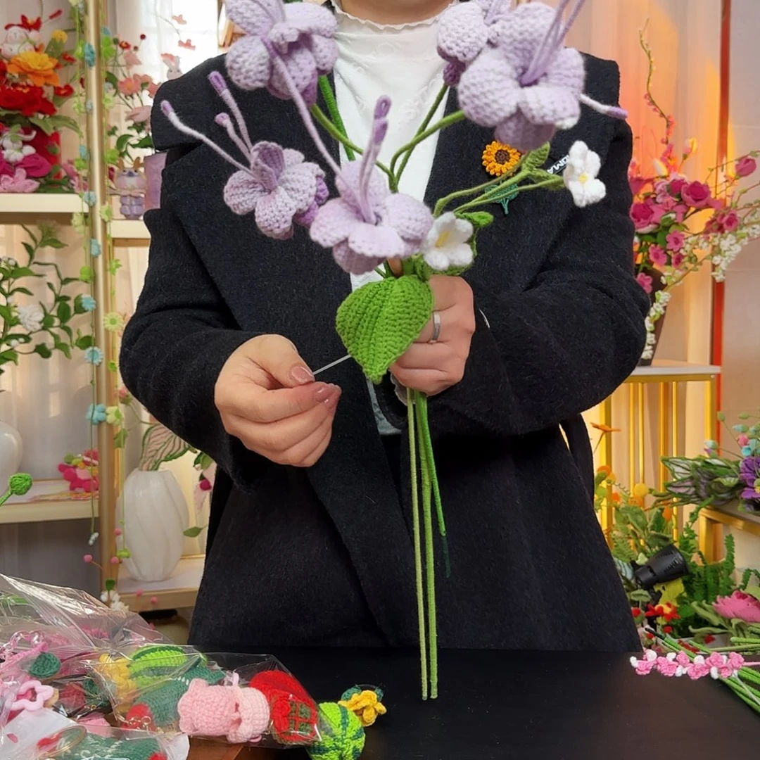 纯手工钩织钩织花束