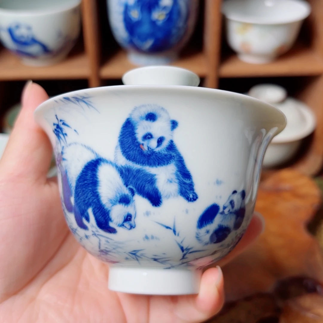 盖碗熊猫杯杯杯杯杯手绘