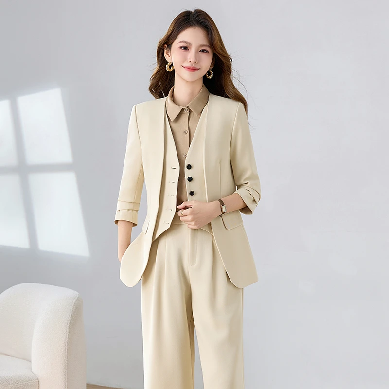 时尚设计感高端假两件西装外套女秋季新款名媛女神范小众西服套装
