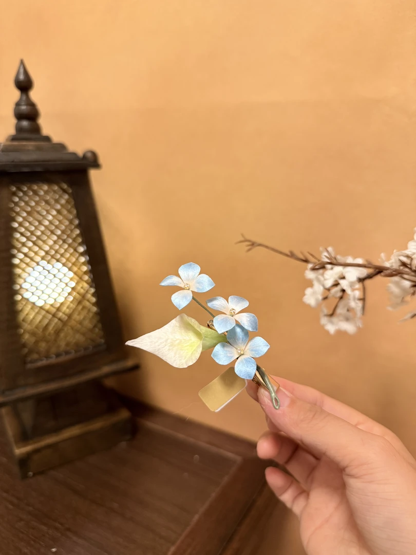 【素】 绒花小发夹