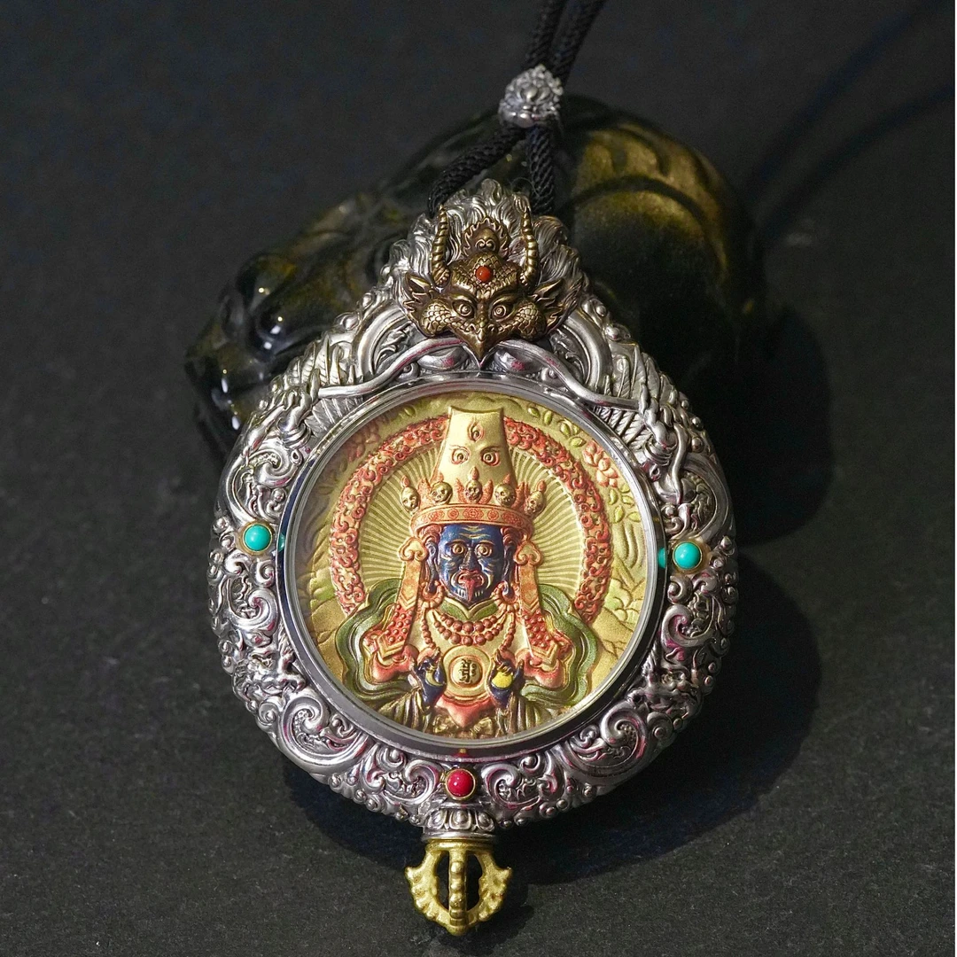 坠链均925银仿水晶 【大财樽】重工复古手工古法手绘心念陆人甲乙丙