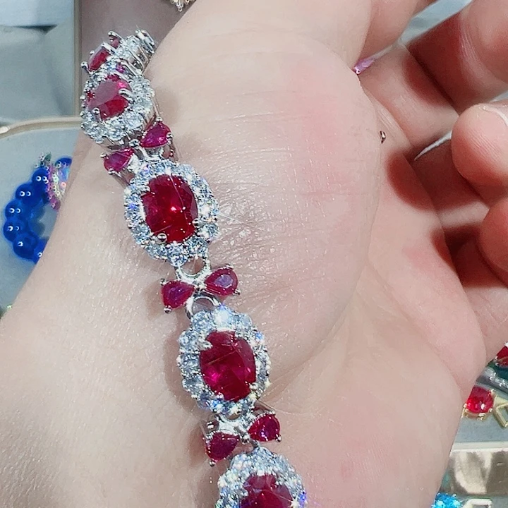 非金属红色蓝色满镶嵌