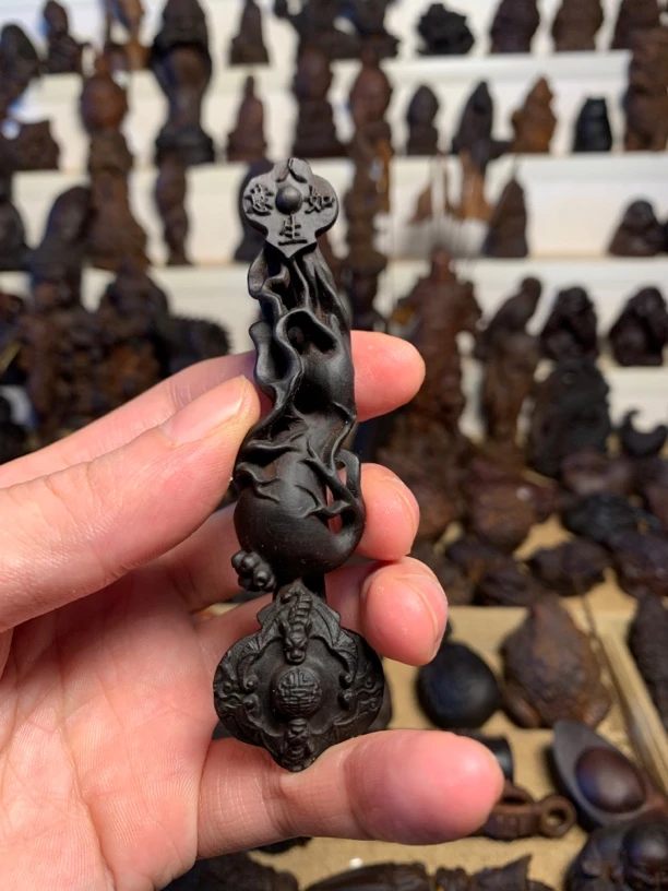 （夏小雨的小店）太行崖柏雷击木人生如意手把件9.8x2.6cm