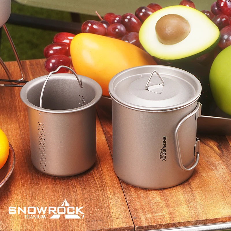 纯钛泡茶器旅行套装轻便户外茶具可折叠收纳杯钛杯露营便携(团)