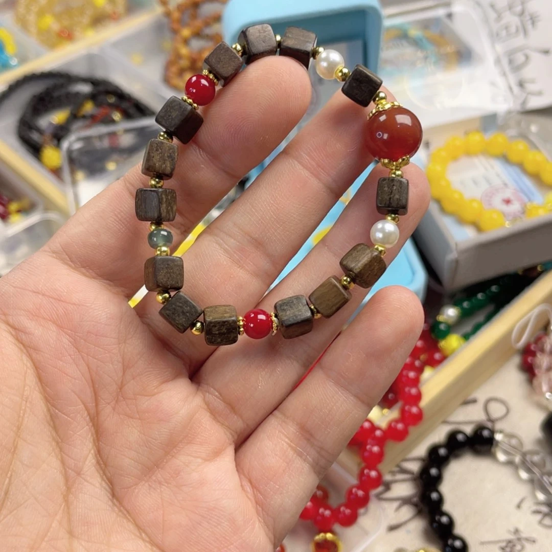 玛瑙手饰银S925镀金镶嵌