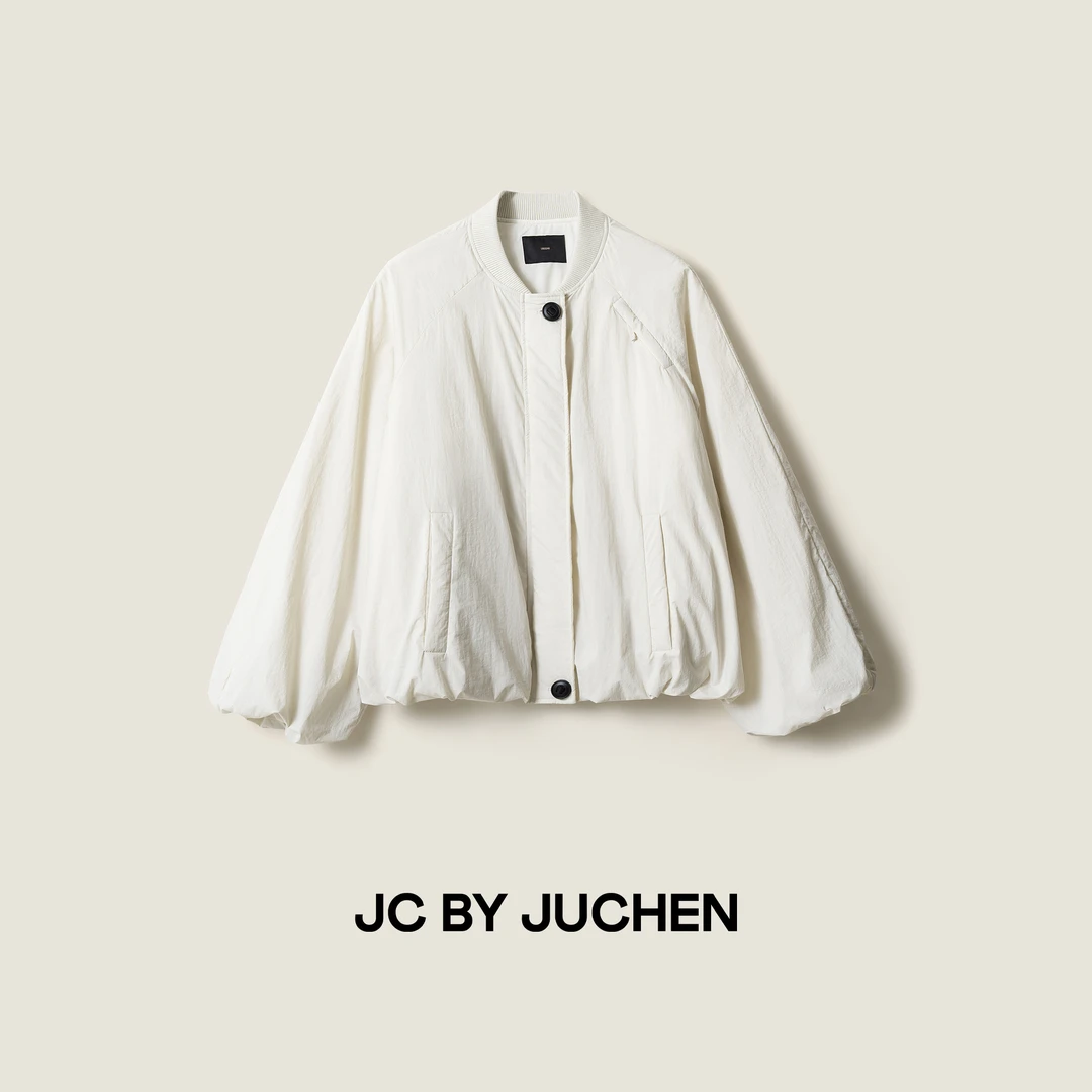 双层解构山本泡芙秋冬保暖茧形棒球领夹克棉服外套 FW064651