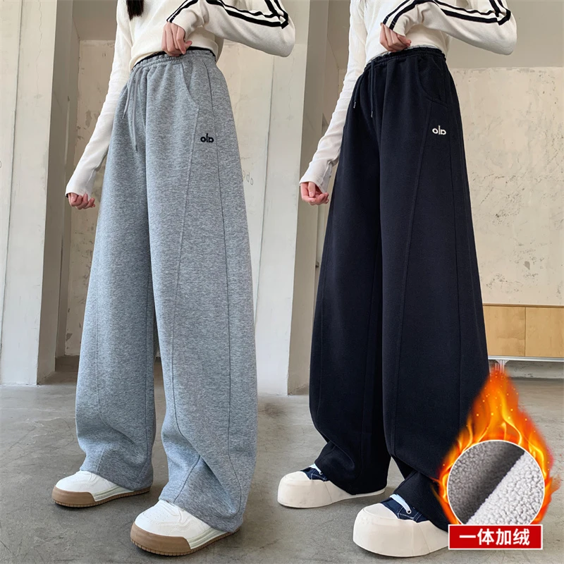 女童运动裤长裤新款2025儿童大童女孩初中生秋冬直筒阔腿休闲卫裤