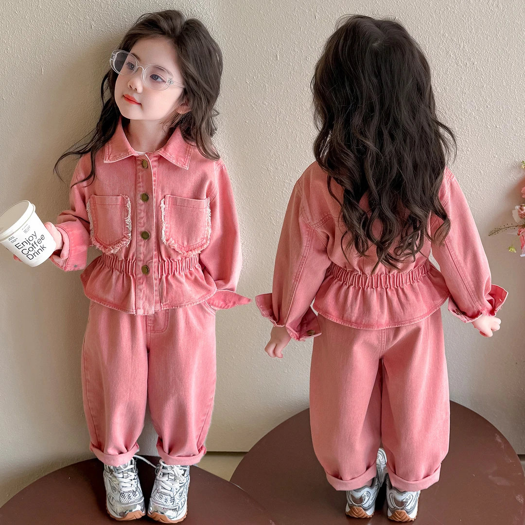 女童牛仔套装洋气时髦儿童休闲两件套小女孩宝宝春秋装2025新款潮