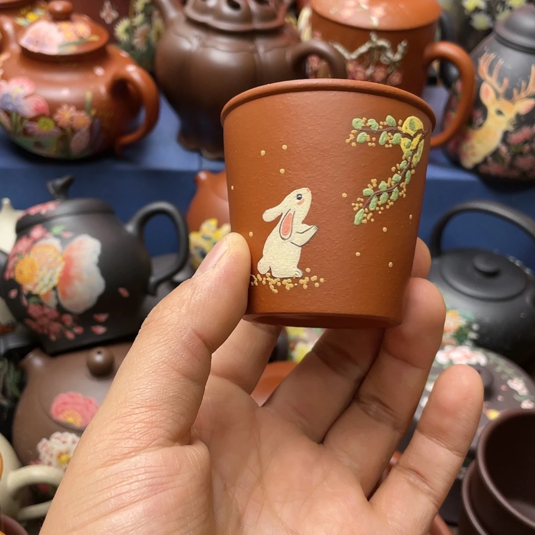 茶杯红泥紫砂主人杯80cc