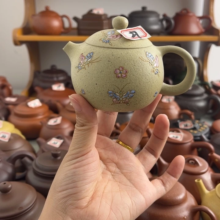 茶壶紫砂120cc全手本绿