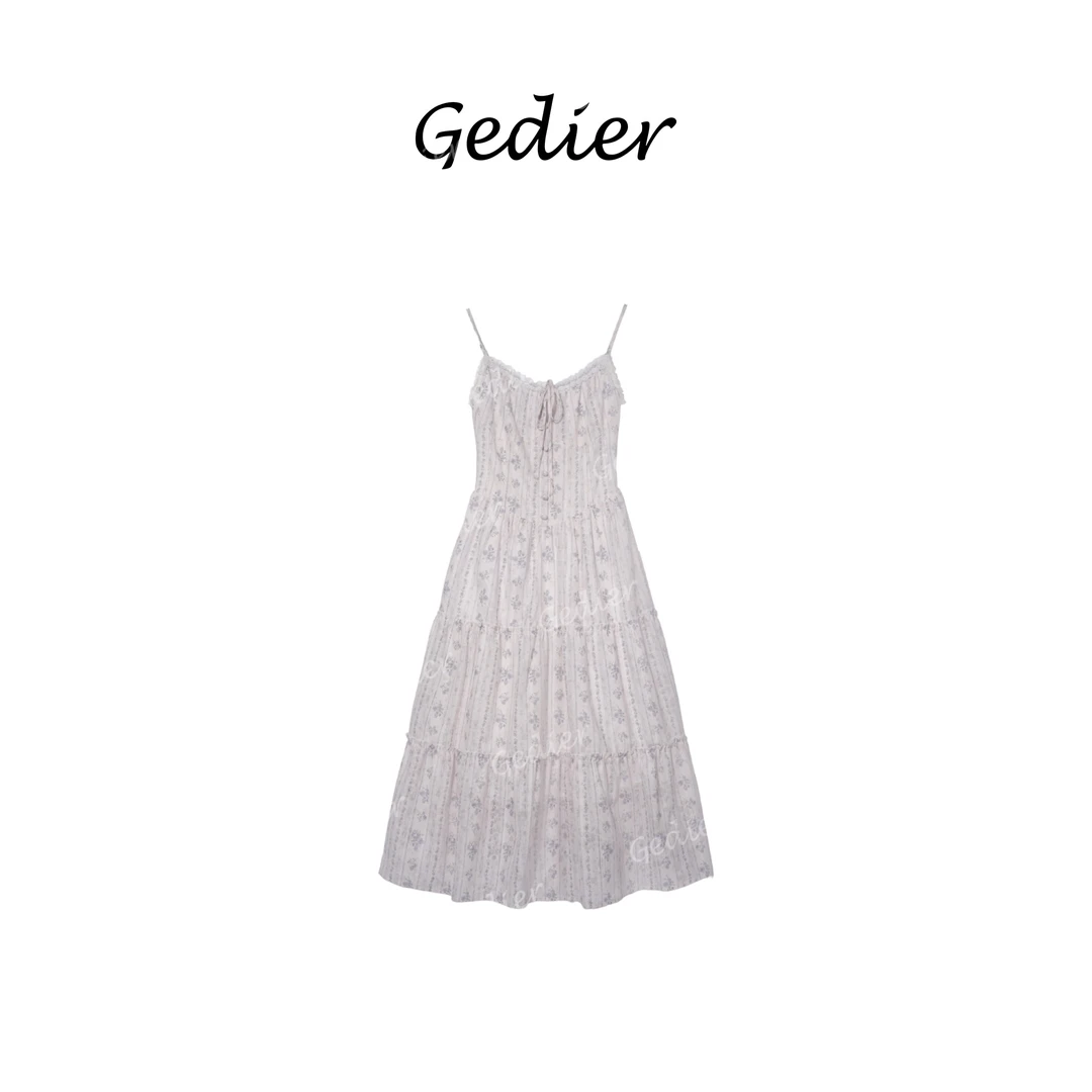 【秀场同款】“塞纳河畔”欧若风清新碎花吊带裙 休闲百搭 LG520158Y