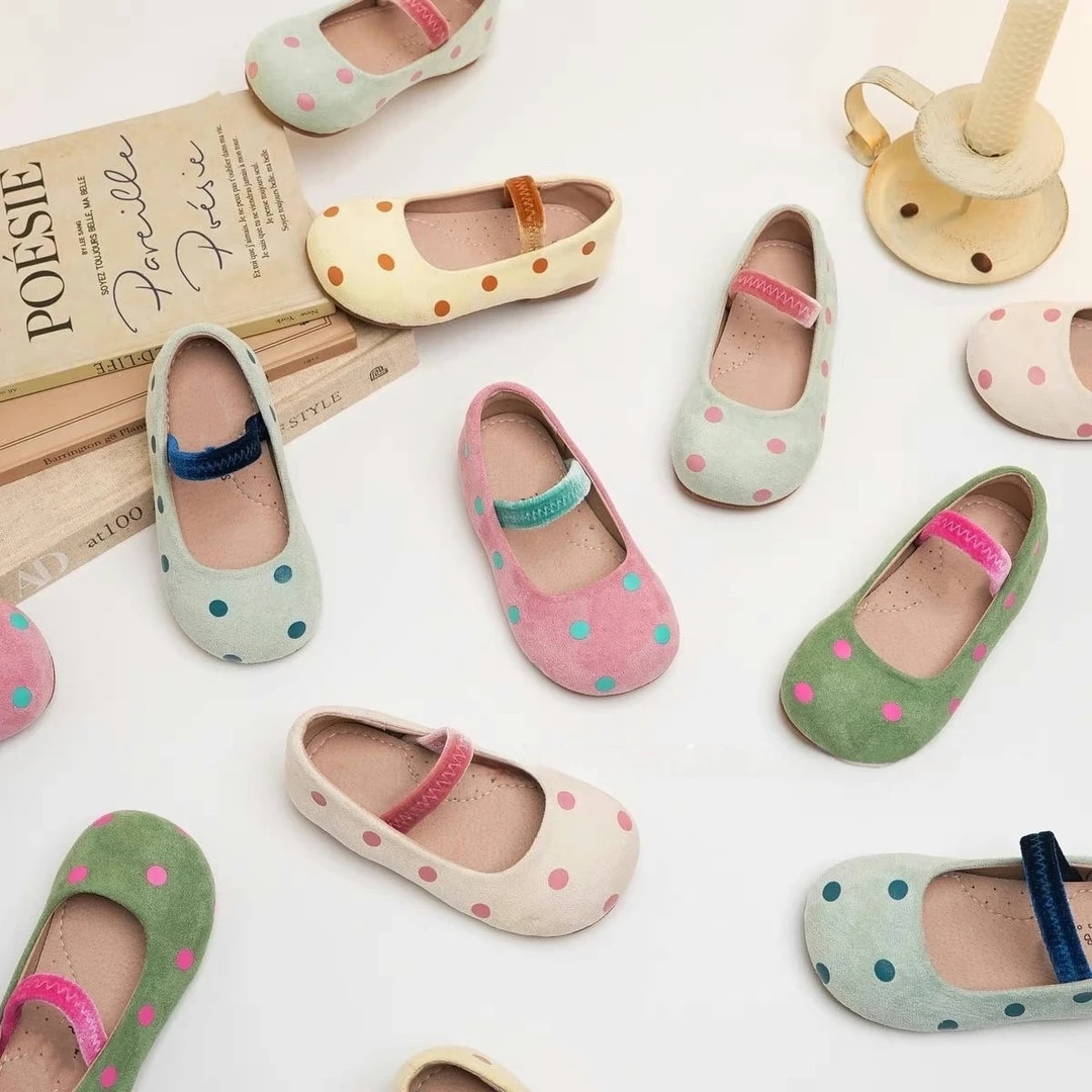 BETTER KIDS/好孩子女童皮鞋2025春夏季新款单鞋一脚蹬波点公主鞋
