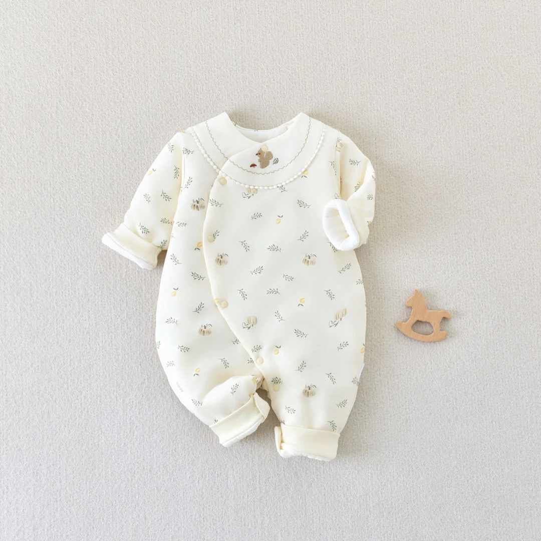 【2件送胎帽】新生儿80克纯棉A类婴幼儿秋冬保暖长袖冬季棉服新生婴