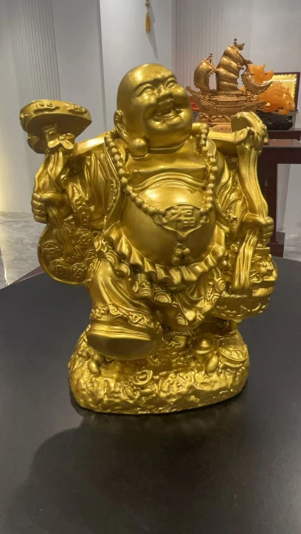 弥勒佛摆件大肚弥勒佛大号布袋佛供奉佛堂家用开业客厅摆件