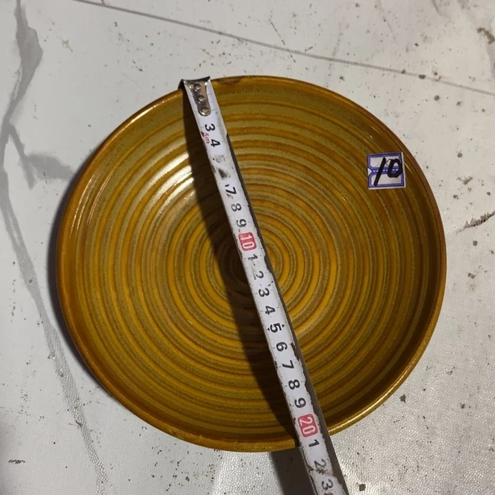 瓷片五厂窑变黄金釉盘子