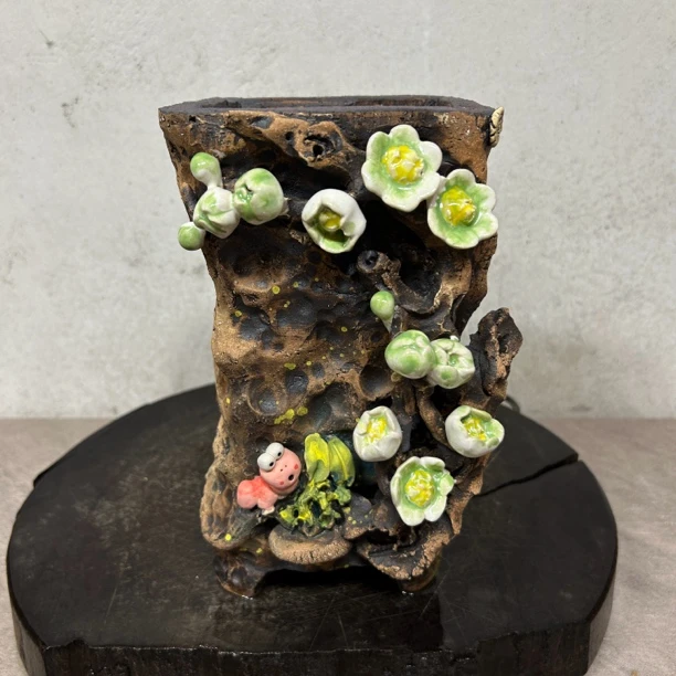 雨田花器 腊梅花 高桩妖桩悬崖桩桃蛋紫乐白凤多肉花盆