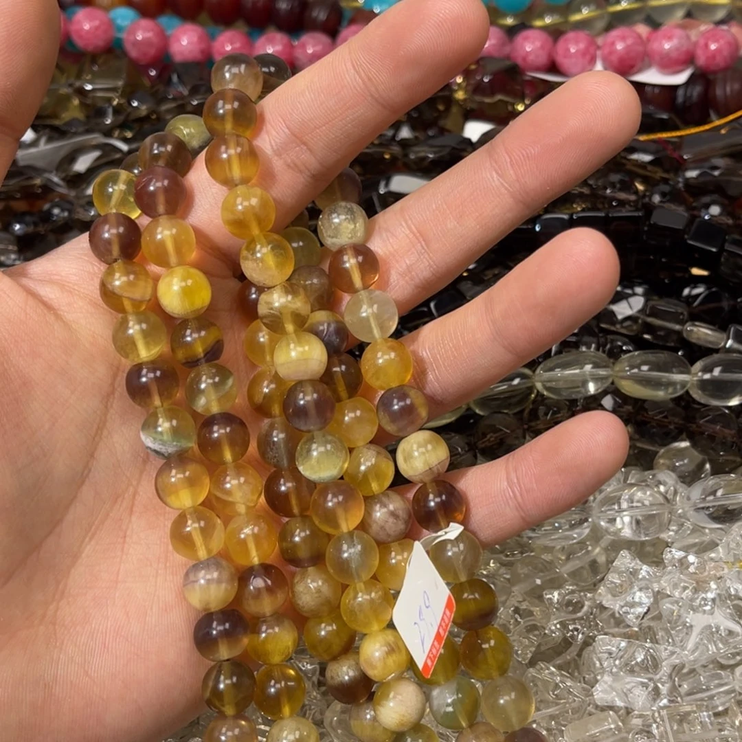 银S925镶嵌烟晶手链卡10天然黄莹石