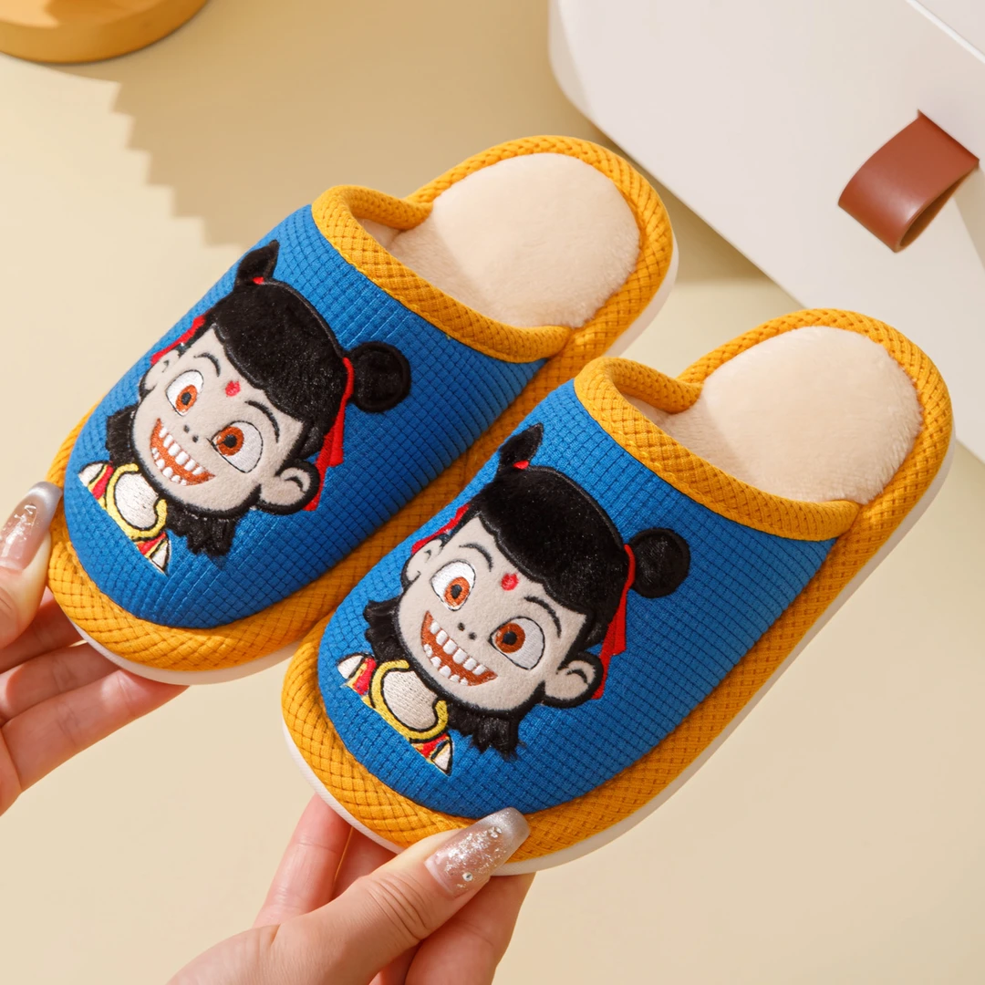儿童棉拖鞋男童哪吒2025新款秋冬季女童宝宝室内防滑小男孩毛毛鞋