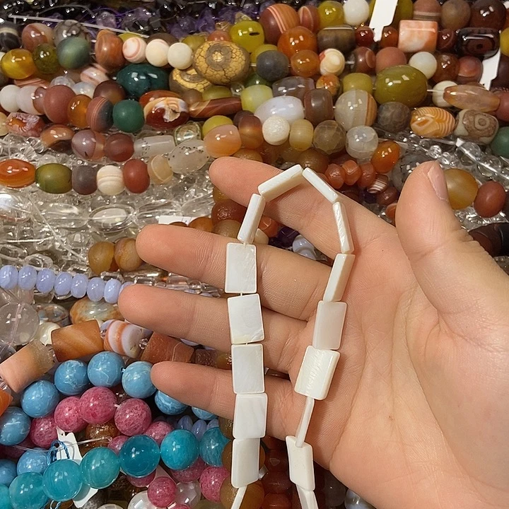 玛瑙/玉髓散珠白蝶贝片