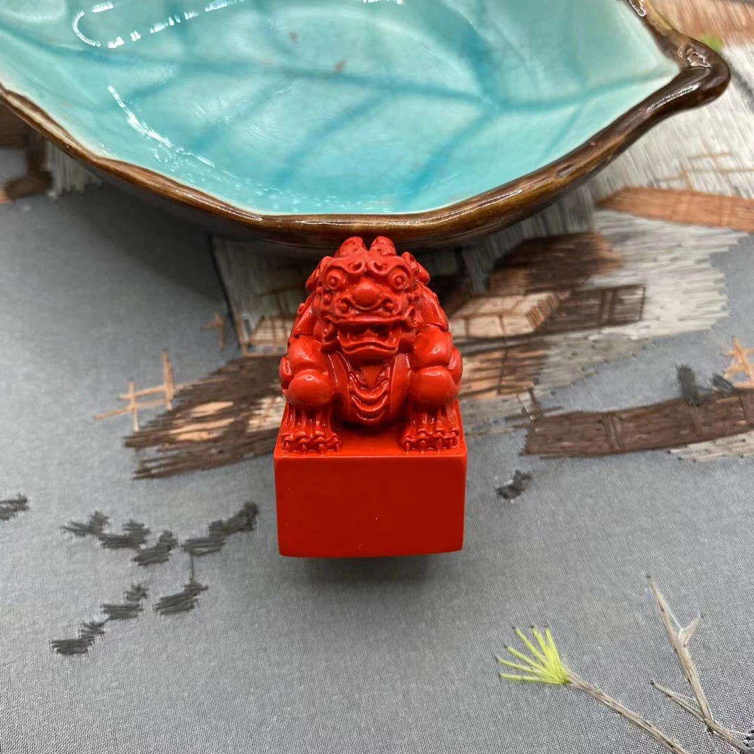 含辰砂工艺品【朱砂工厂】红砂设计款貔貅小摆台