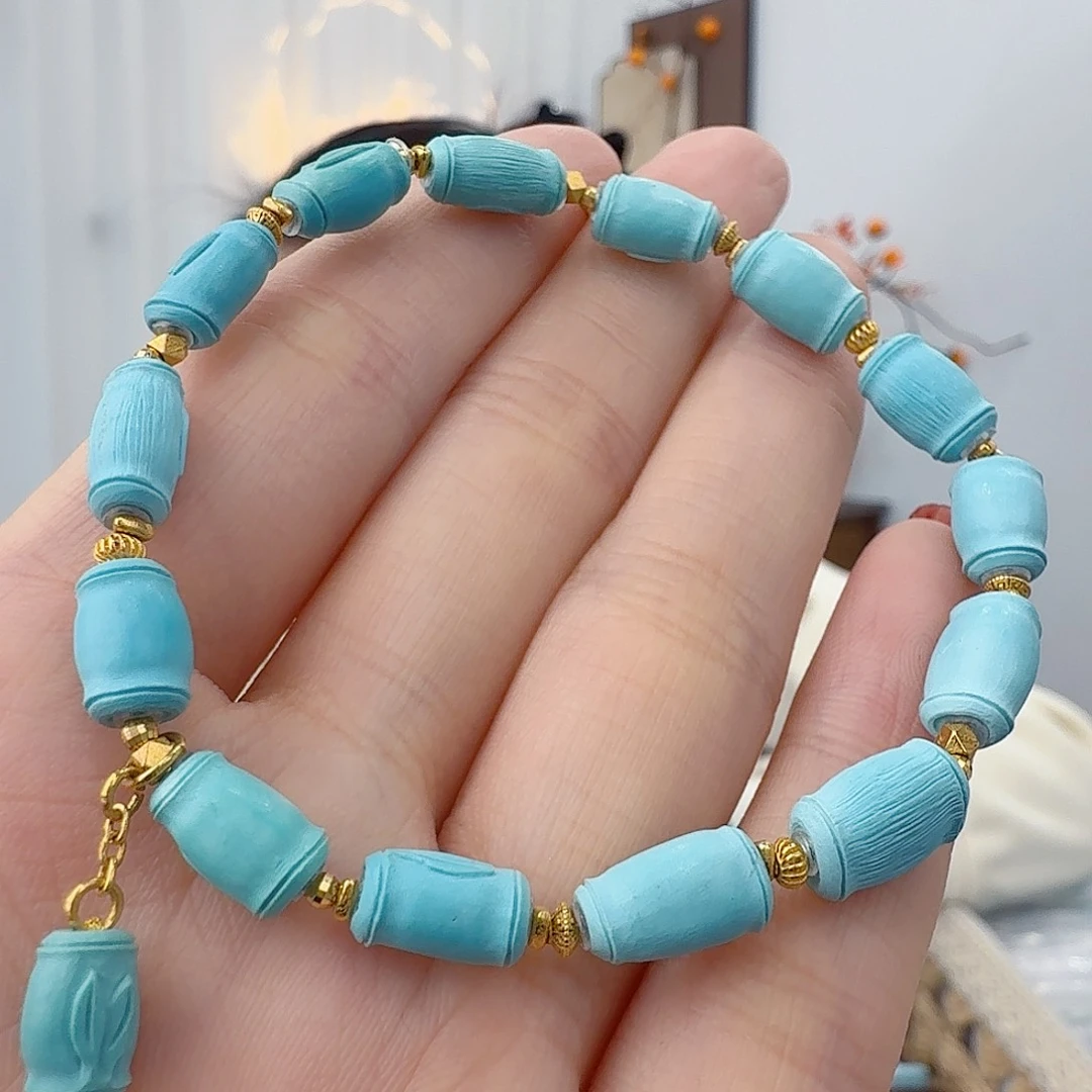 绿松石18K金镶嵌珠宝奇石