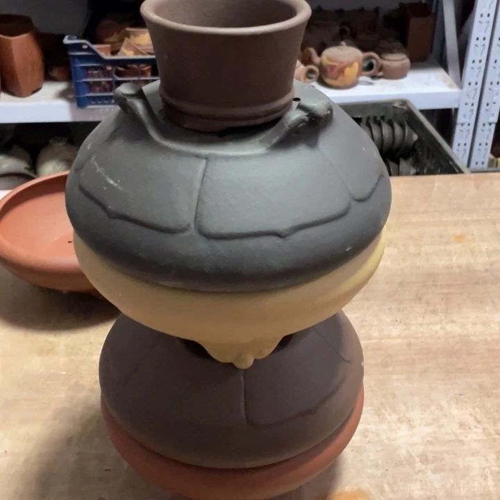 紫砂花盆紫砂花盆口20高8