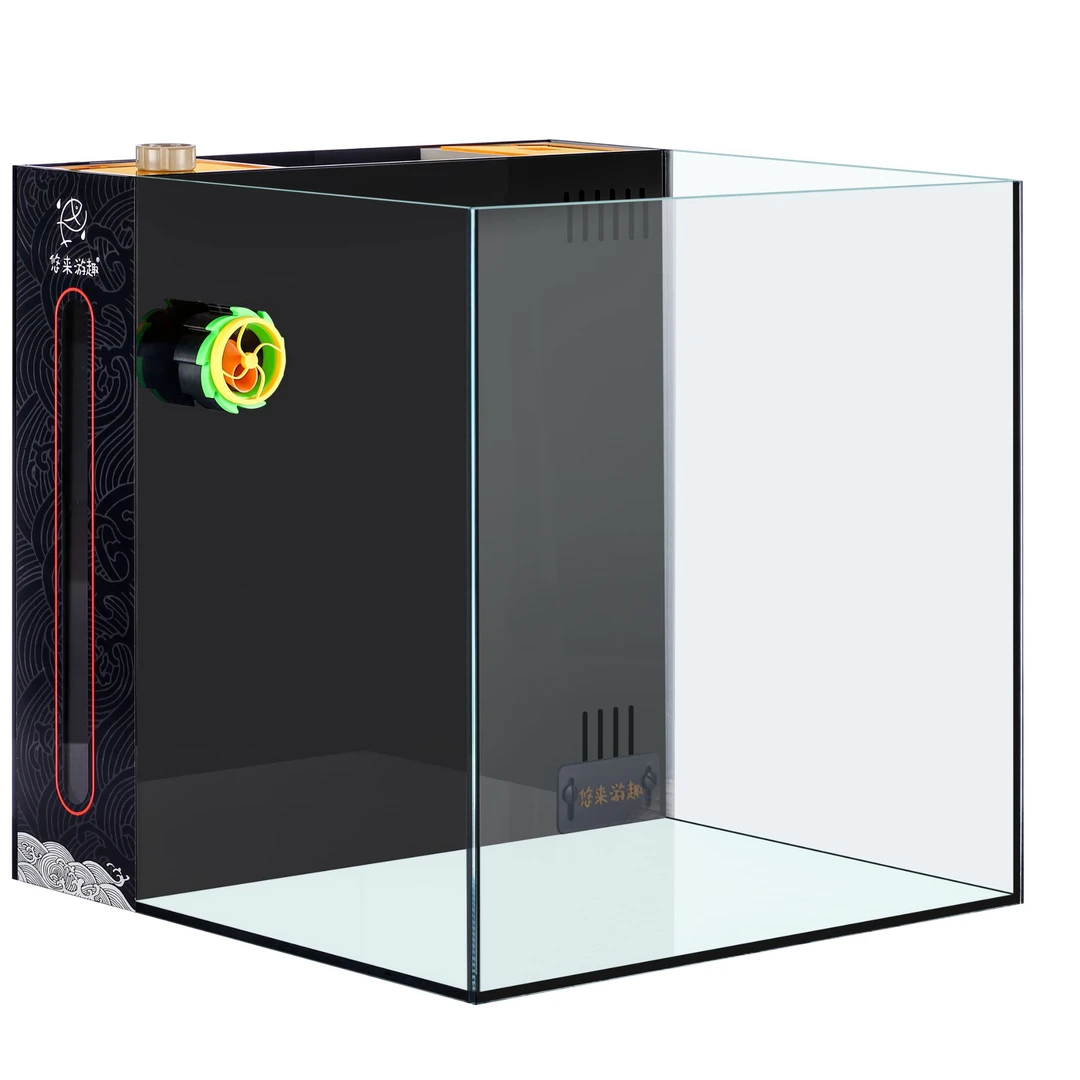 悠来游趣背滤海水珊瑚缸桌面小缸溪流缸办公室鱼缸客厅超背滤鱼缸