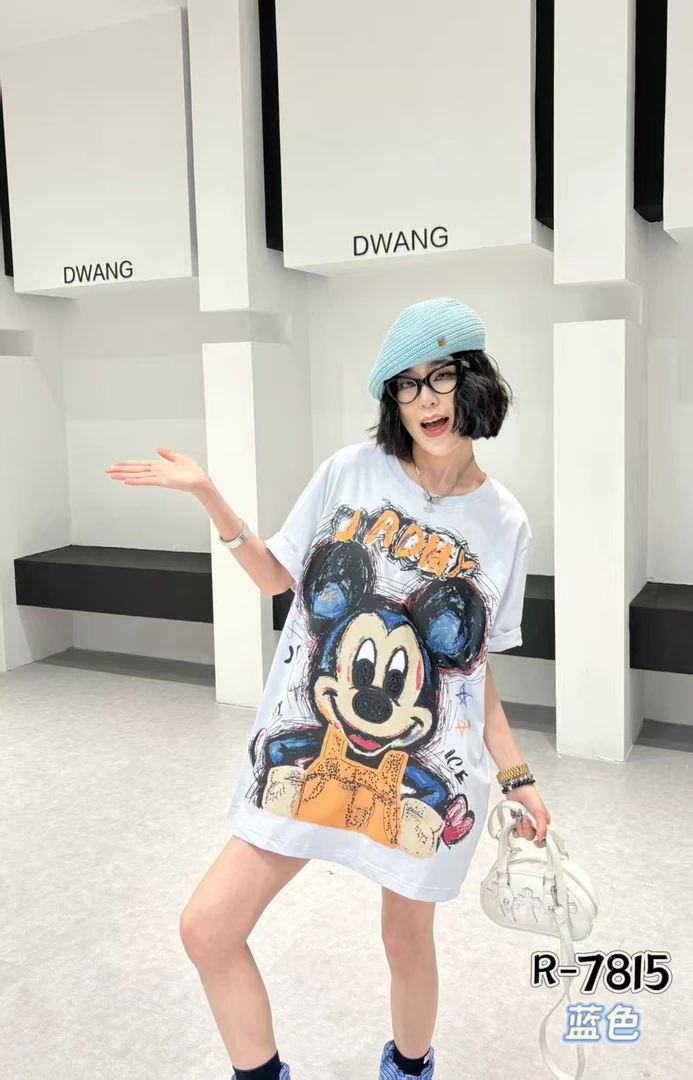 2025JR7815夏季新款冰棉数码印花大米奇半袖T恤