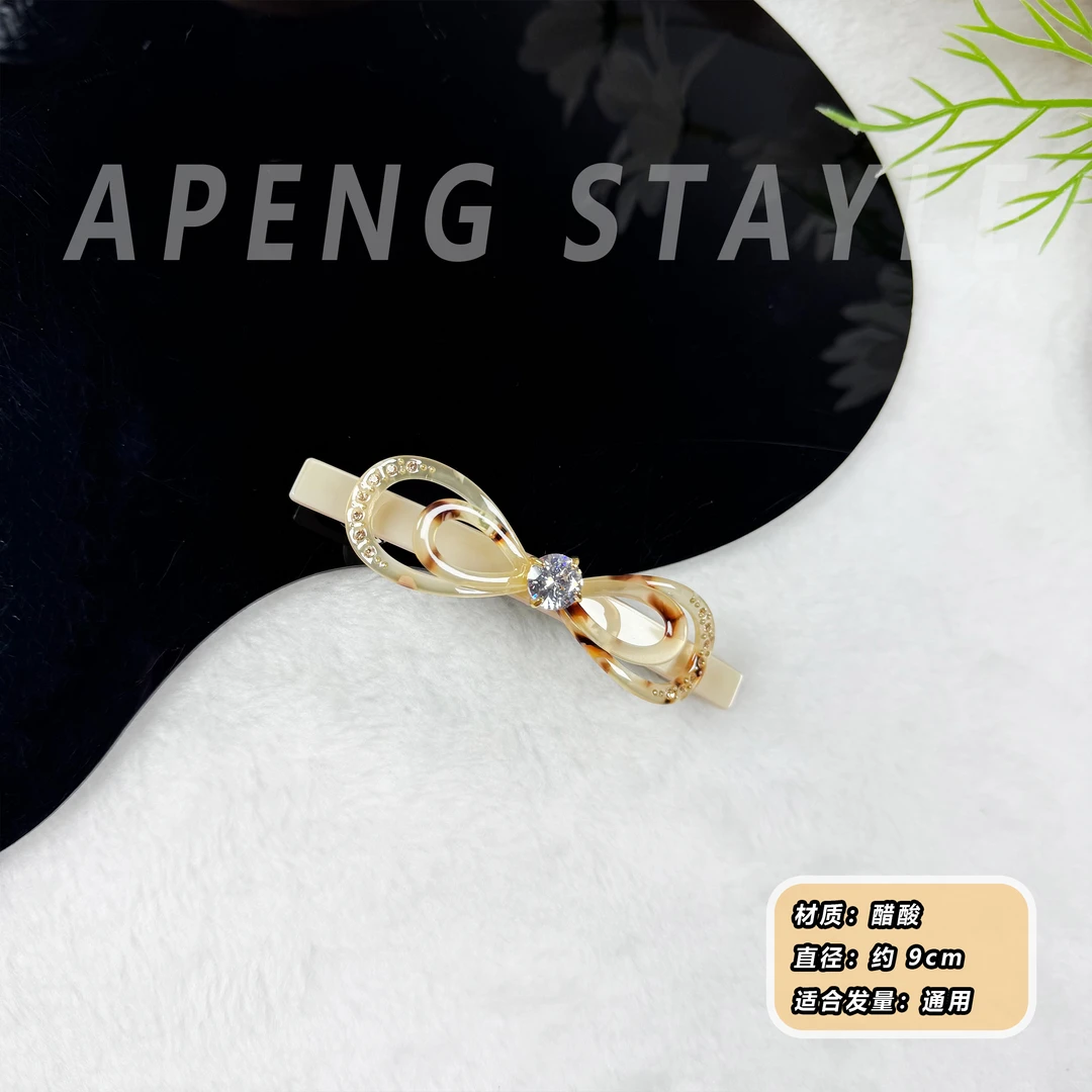 2400镂空蝴蝶结点钻弹簧夹高级感半扎发发夹女后脑勺头饰