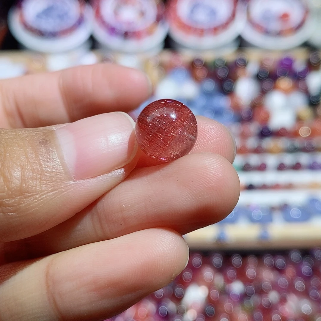 未镶嵌珠宝半成品水晶红超七单珠10.5