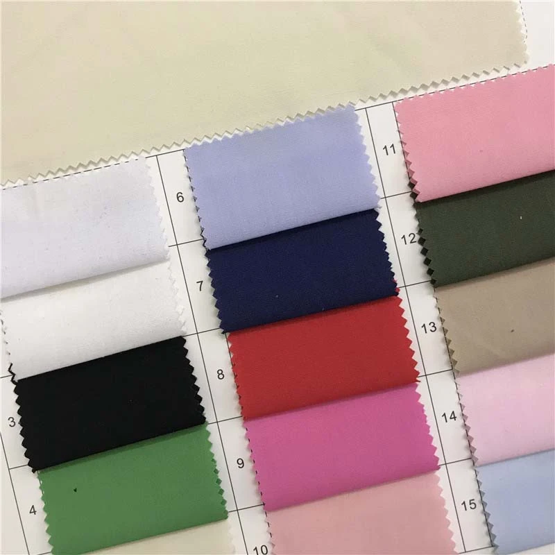 40支涤棉府绸梭织面料75个色现货供应厂家直销时尚衬衫面料334694