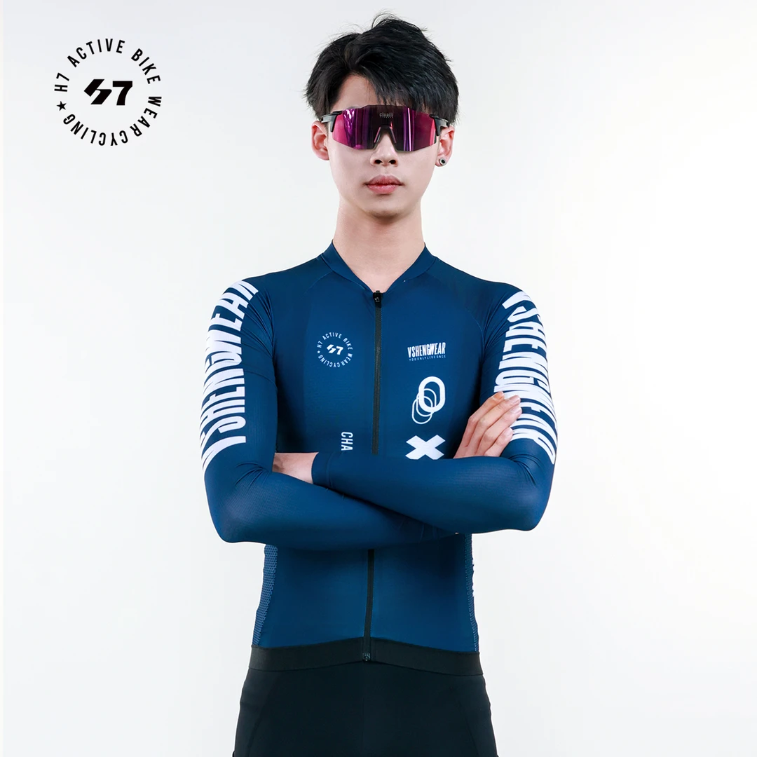 H7「25款新品-迅驰男款女士」长袖专业高端骑行服速干透气轻薄春夏