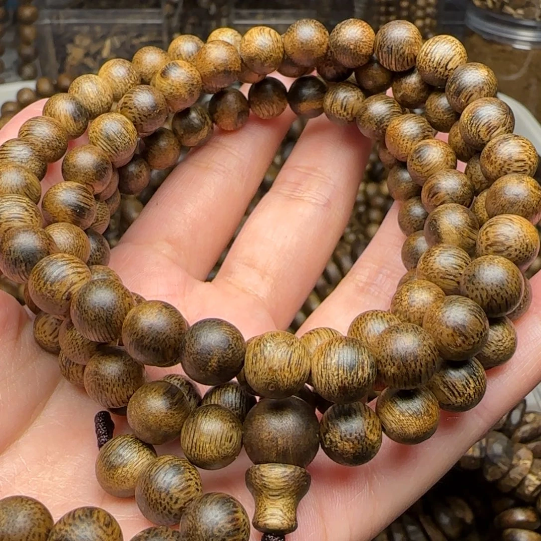 沉香手串用****3多圈0.8规格25.1克老料海南流油王