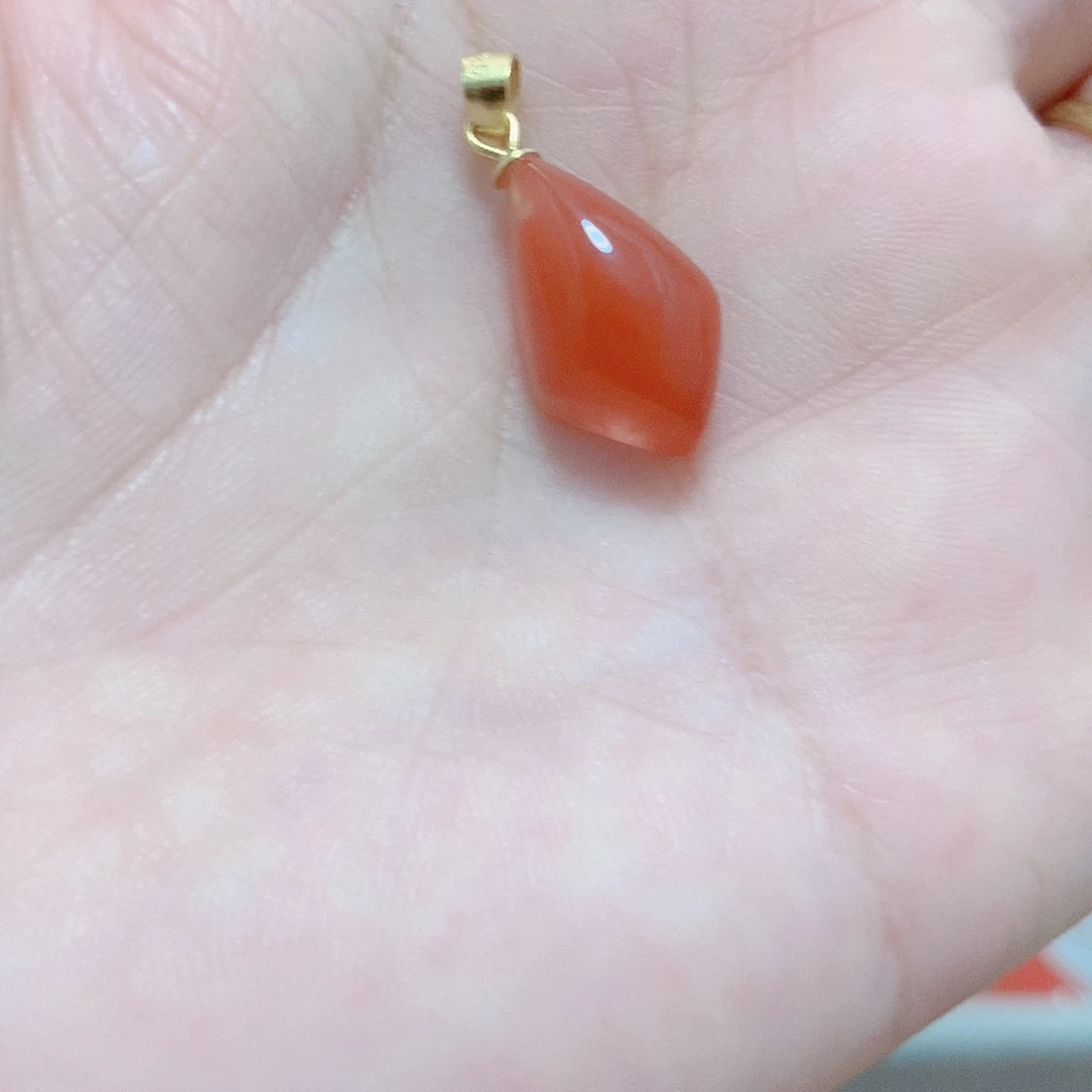 南红玛瑙银S925镶嵌吊坠(不含链)