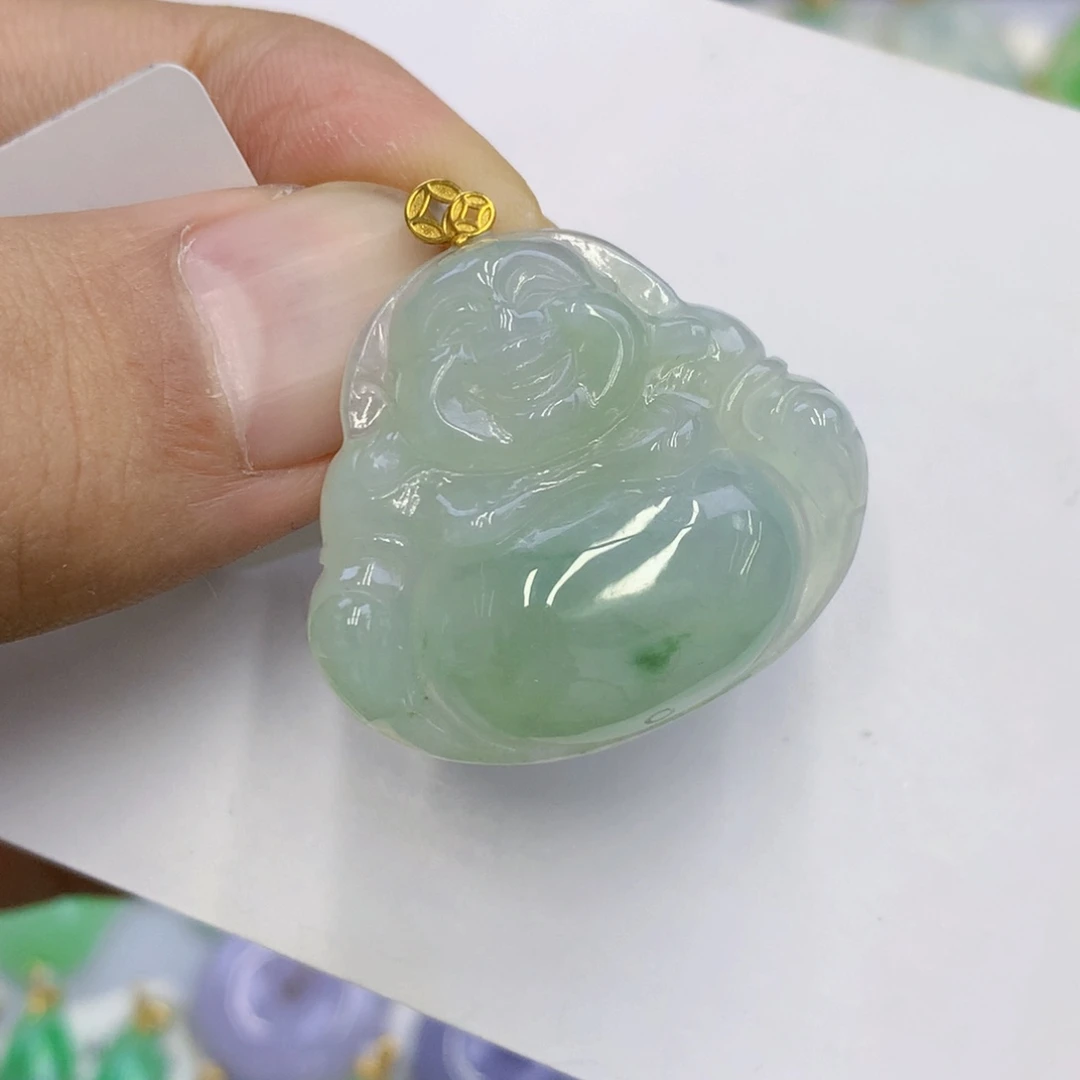 18K金镶嵌挂件翡翠翡翠