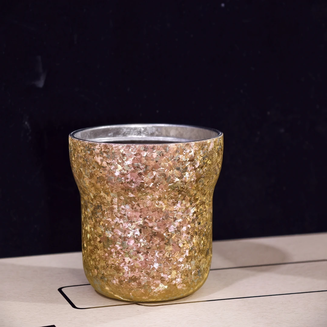 【无盖无盖】双层纯钛无盖小花生杯体无盖复古家用创意隔热280ml